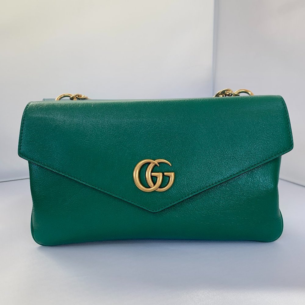 Gucci Thiara Double Envelope Shoulder Bag in Green NEW NEVER WORN W DUSTBAG - Picture 4 of 16